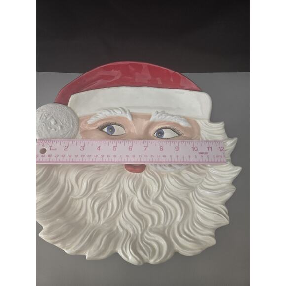Mid Century Santa Claus Christmas Large Cookie Plate - V/E 1959 - HTF Version - Picture 4 of 6